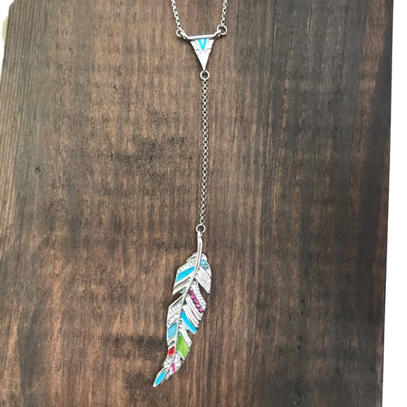 Silver Feather Necklace - Picture 3 of 3